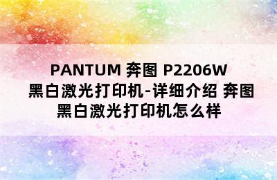 PANTUM 奔图 P2206W 黑白激光打印机-详细介绍 奔图黑白激光打印机怎么样